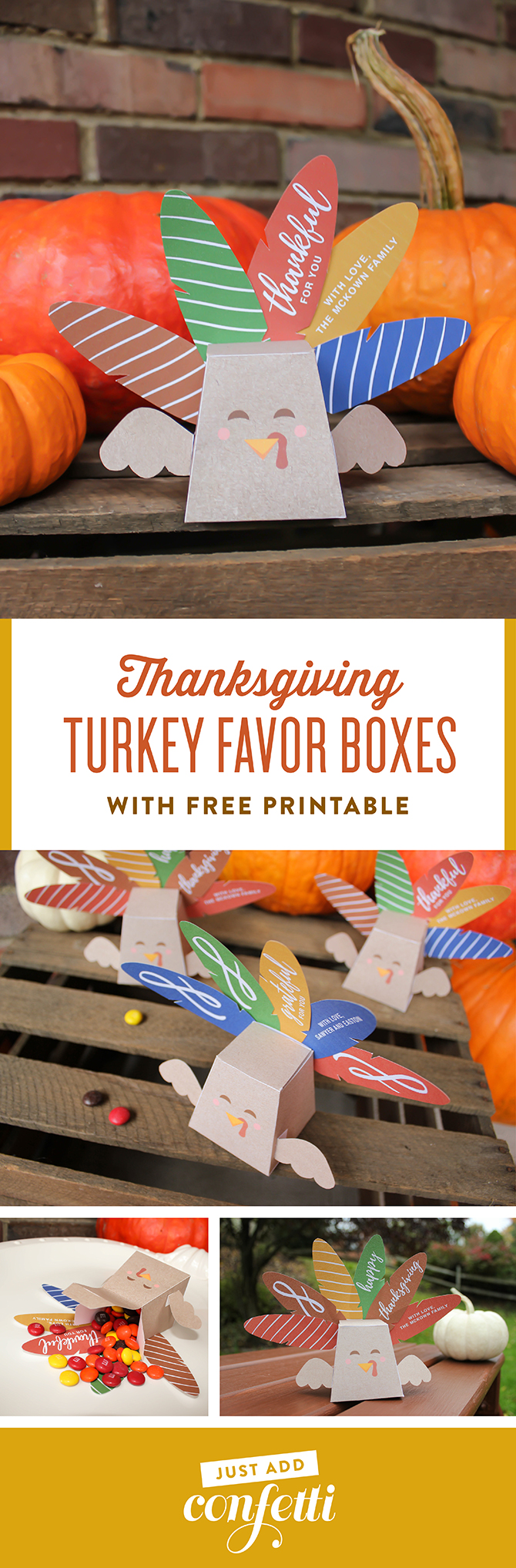 Turkey Favor Box Free Printable Just Add Confetti