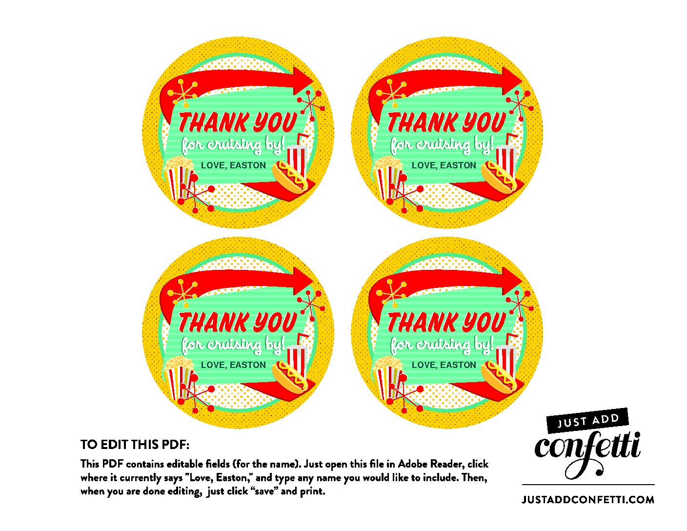 Click Here to Download Your Lollipop Thank You Tag Printables - Just ...