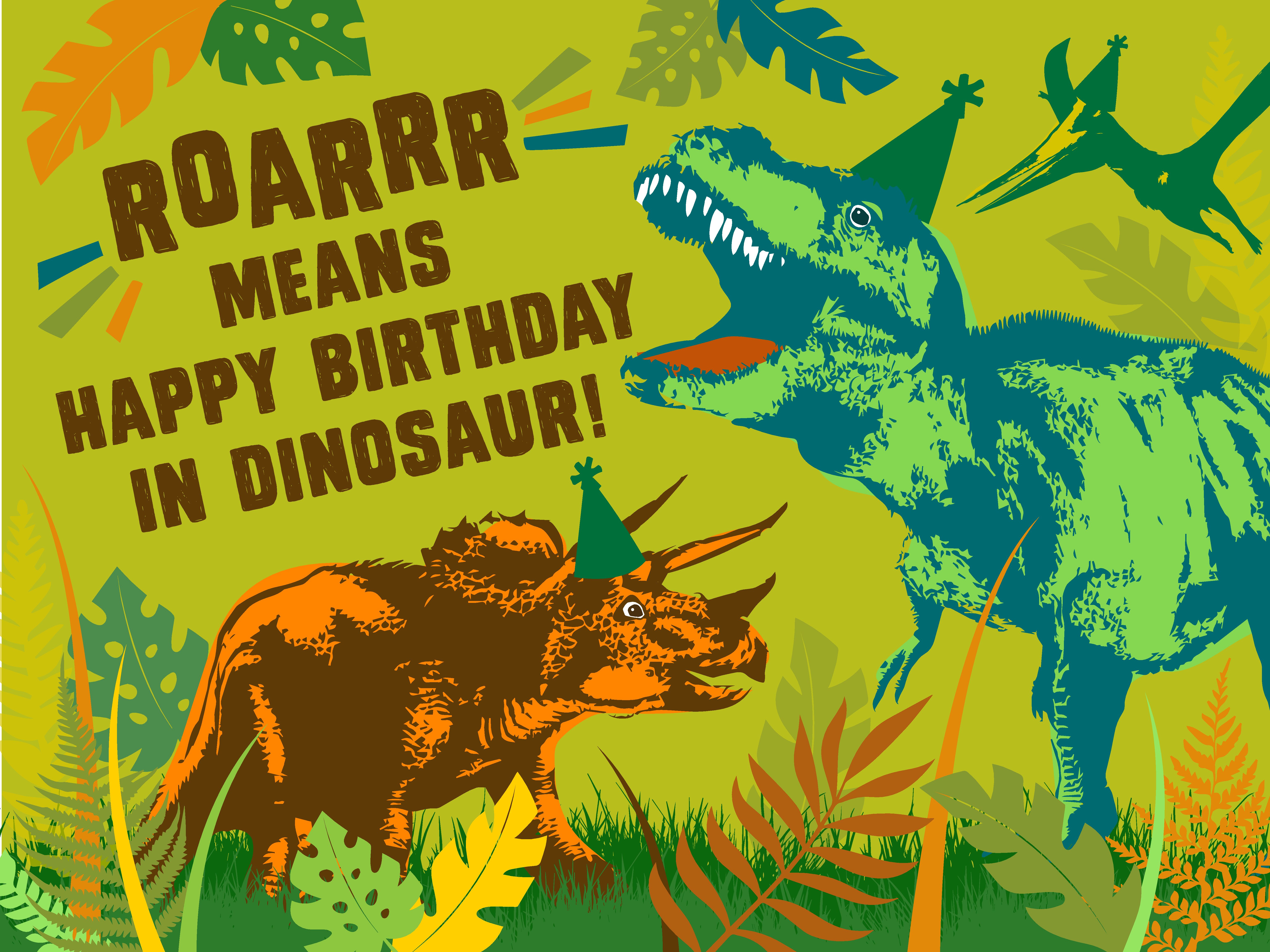 Click Here to Download the Dinosaur Party Backdrop Printables - Just